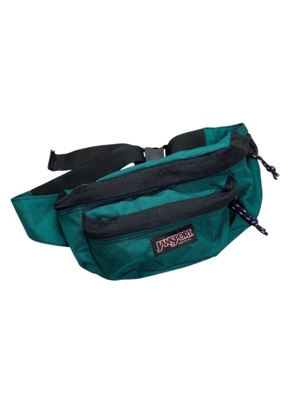 Vintage 90s JanSport Fanny Pack Green Black Made in USA Waist Bag